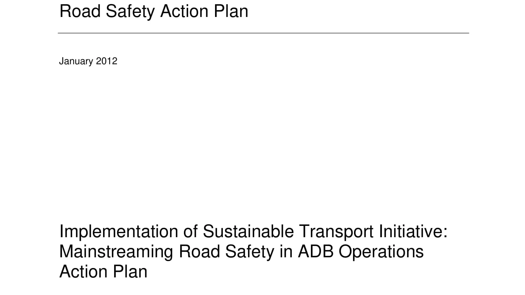 Road Safety Action Plan