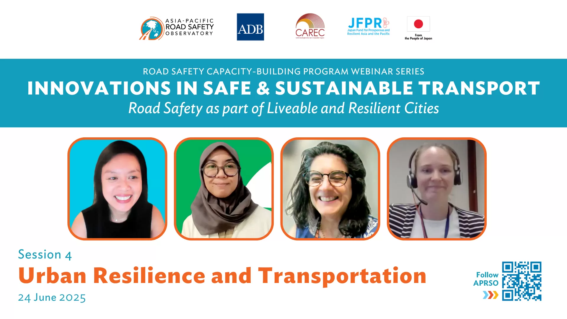 session 4 speakers screenshots with title of the session and logos of partners